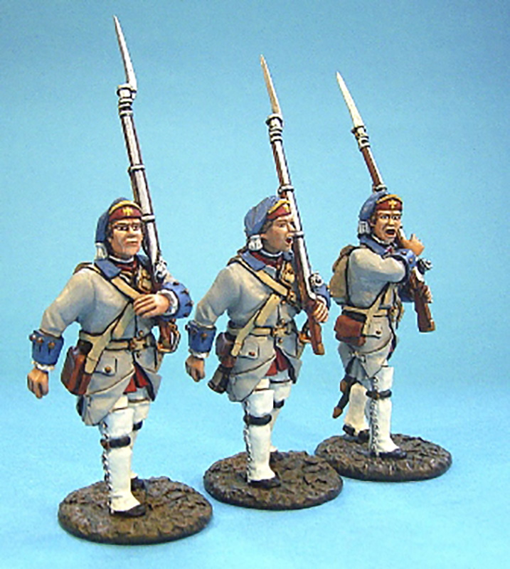 BATTLE ON THE PLAINS OF ABRAHAM 1759 - FRENCH LINE INFANTRY MARCHING #QF-06 - 1 AVAILABLE OOP