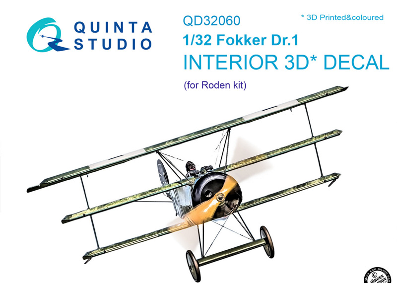 Fokker Dr.1 3D-Printed & Colored Interior Decals (for Roden Kit)