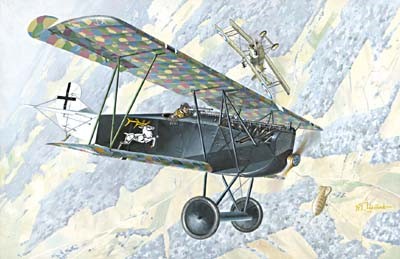 Fokker D VIIF Alb (Early) WWI German Biplane Fighter