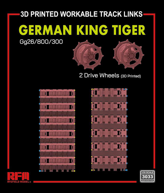 Rye Field King Tiger GG26/800/300 3D Printed Workable Track Set