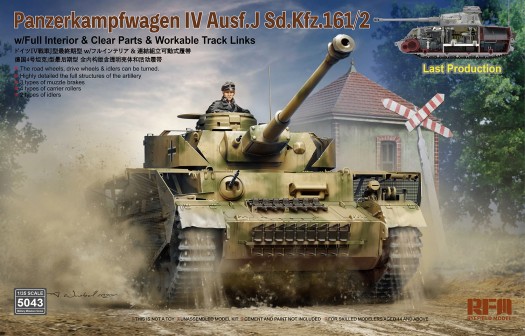 German PzKpfw IV Ausf J SdKfz 161/2 Last Production Tank w/ Full Interior & Workable Track Links