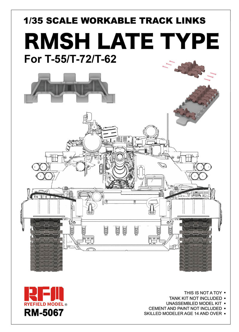 RMSH Late Type for T-55/T-72/T-62 Workable Track Links Set