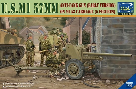 US M1 57mm (Early Version) Anti-Tank Gun on M1A3 Carriage w/5 Crew