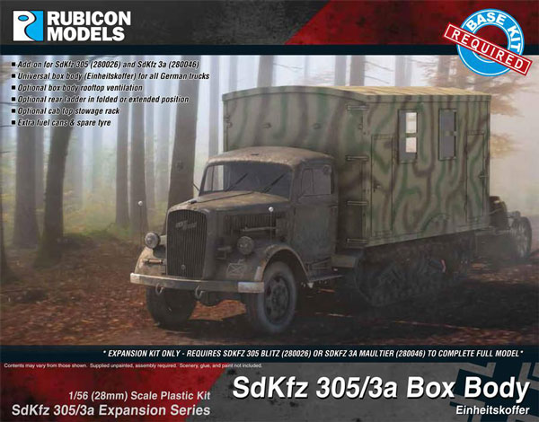 WWII German SdKfz 305/3a Expansion Set - Box Body (Einheitskoffer)