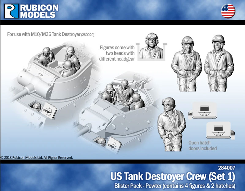 US Tank Destroyer Crew (Set 1)- Pewter
