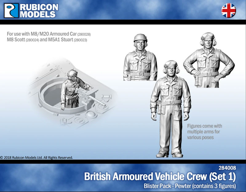 British Armoured Vehicle Crew (Set 1)- Pewter