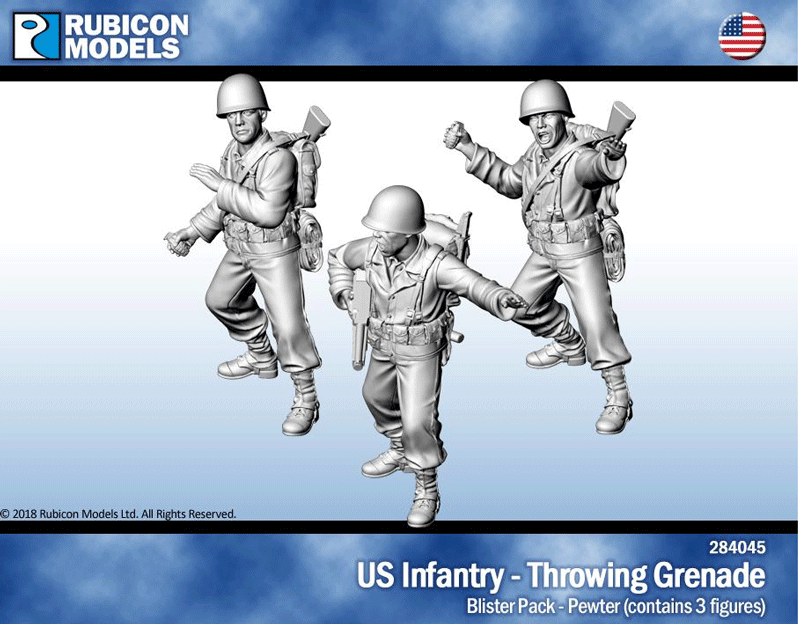 US Infantry Throwing Grenade- Pewter