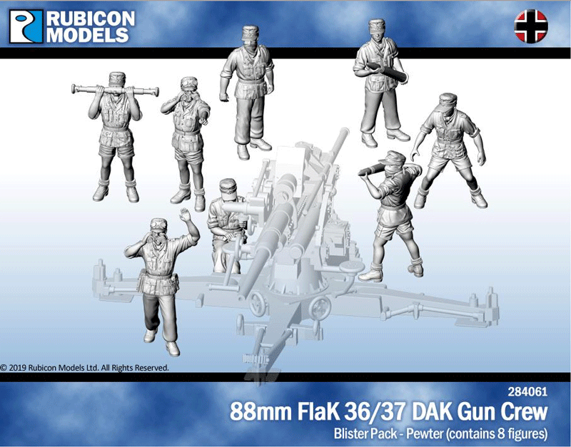 88mm FlaK 36/37 DAK Gun Crew- Pewter