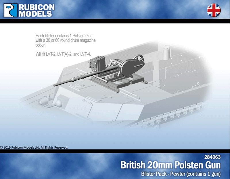 British 20mm Polsten Gun for LVT- Pewter