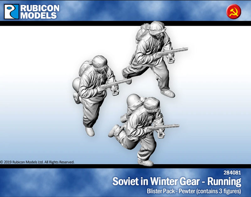 Soviet Infantry in Winter Gear Running- Pewter