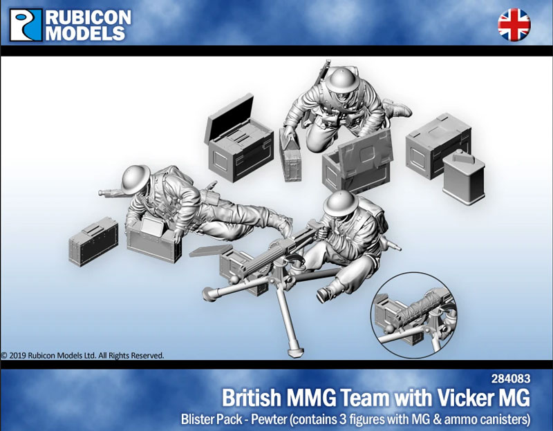 British Vickers Machine Gun Team- Pewter
