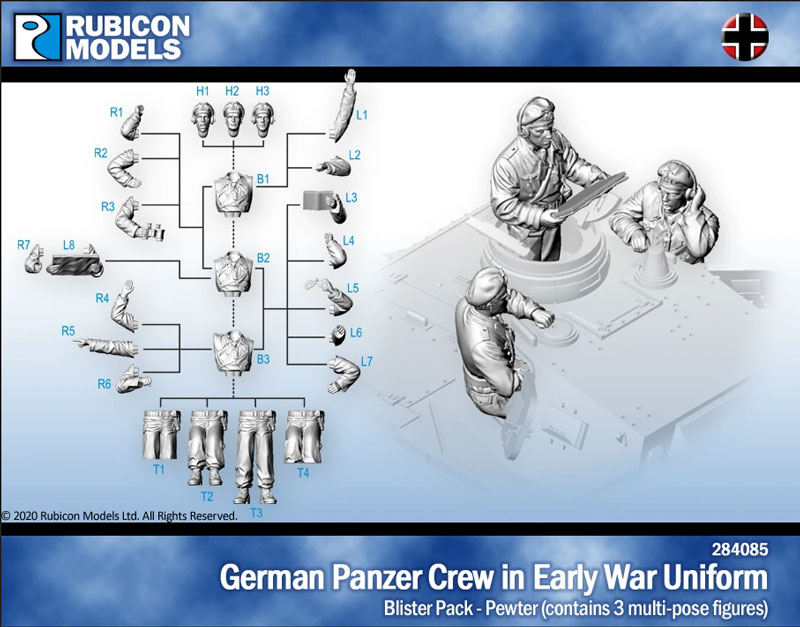 German Panzer Crew in Early War Uniform- Pewter
