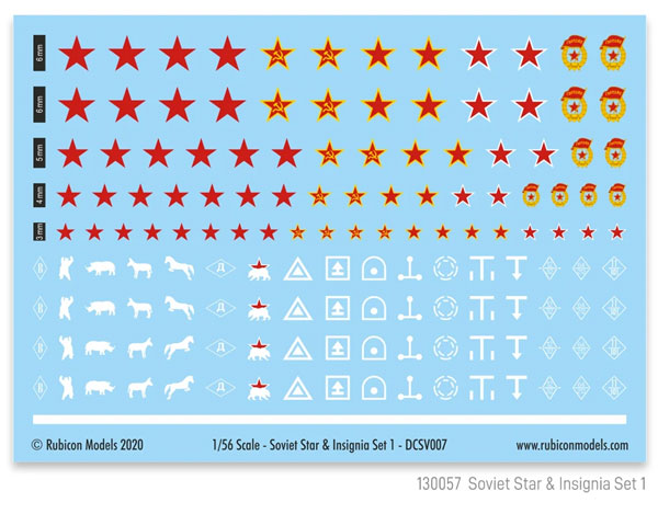 WWII Soviet Star & Insignia Decal Set 1