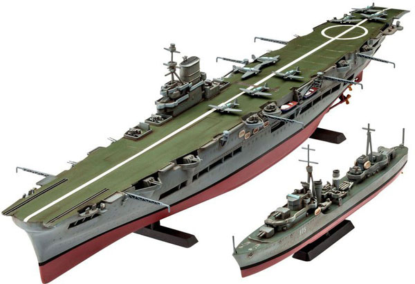 HMS Ark Royal Aircraft Carrier & Tribal Class Destroyer (2 Kits) (1/720)
