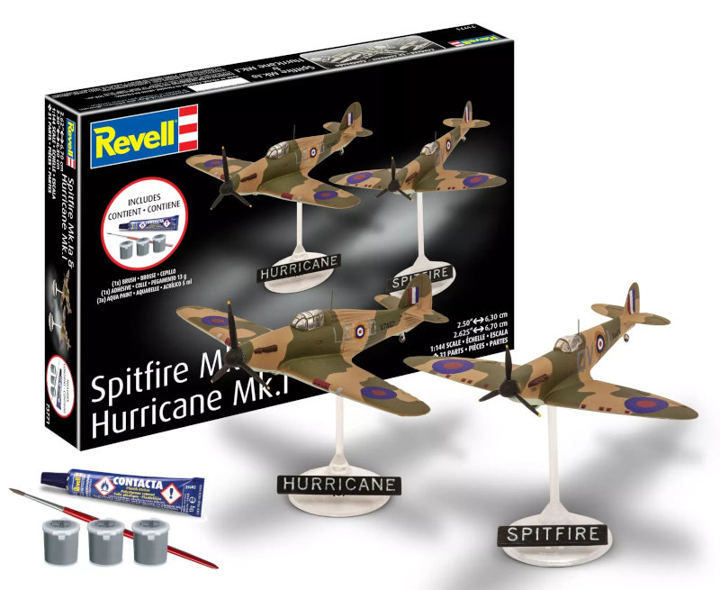 Revell Starter Kit: Spitfire Mk.Ia & Hurricane Mk.I All-Included Kit