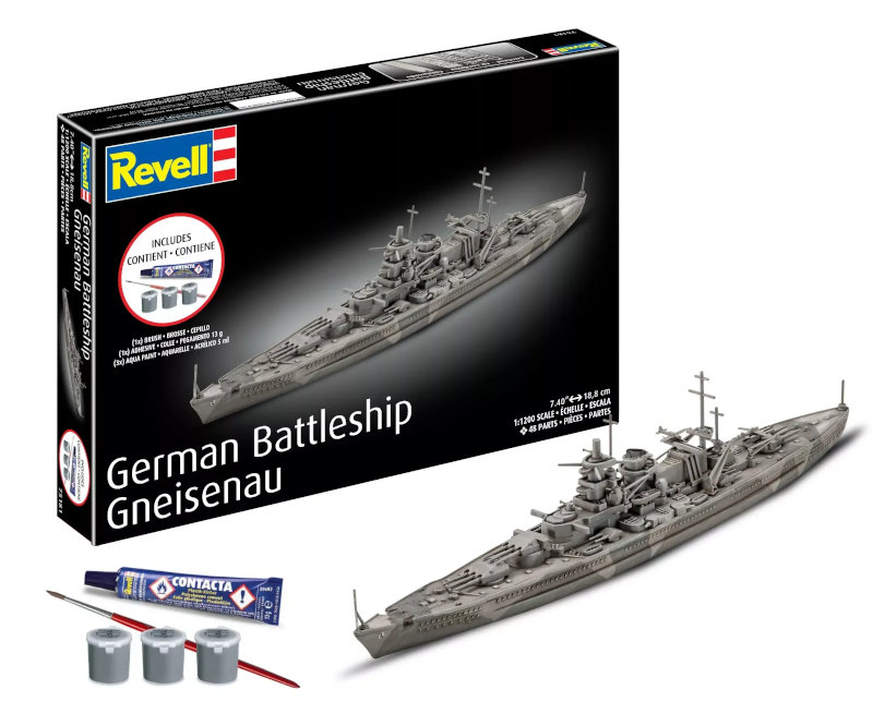 Revell Starter Kit: German Battleship Gneisenau All-Included Kit
