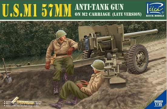 US M1 57mm Anti-Tank Gun on M2 Carriage (Late Version)