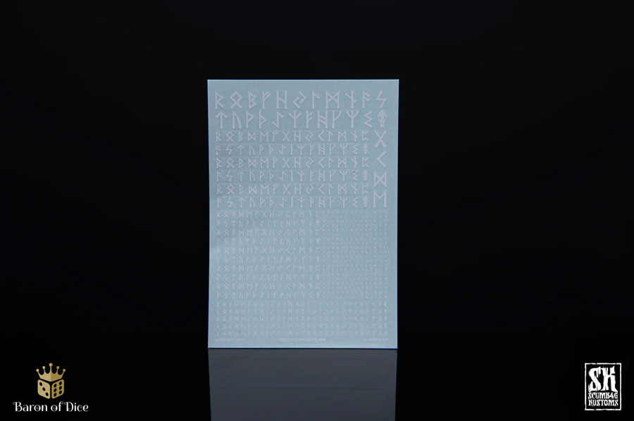 SB Kustom Nordic Runes A White Decal Sheet