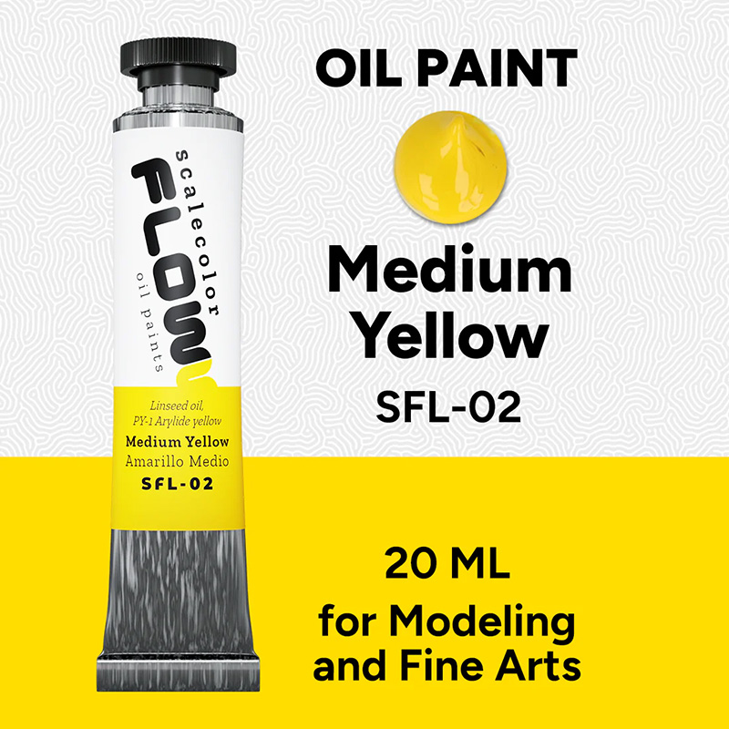Scalecolor Floww Oil Paints: Medium Yellow 20Ml Tube