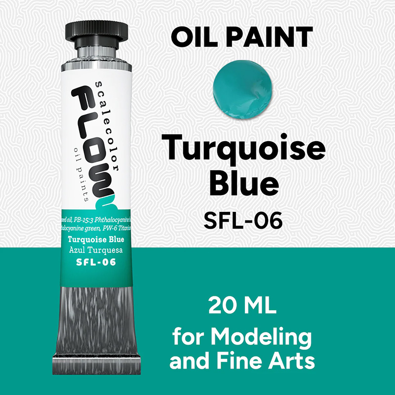 Scalecolor Floww Oil Paints: Turquoise Blue 20ml Tube