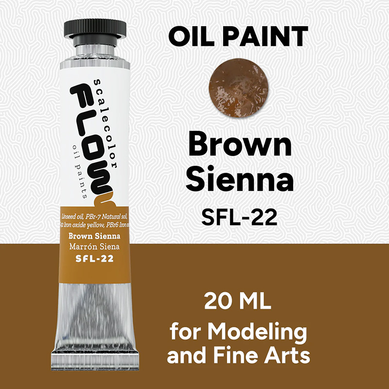 Scalecolor Floww Oil Paints: Brown Sienna 20Ml Tube