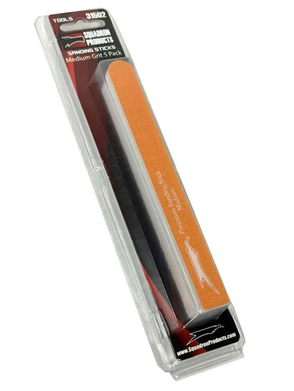 Squadron Tools 5pk Sanding Sticks Medium Grit (Orange)