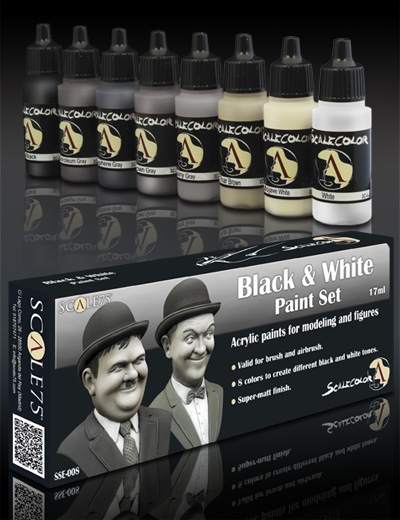Scale Color- Black And White Paint Set