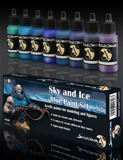 Scale Color- Sky & Ice Blue Paint Set 