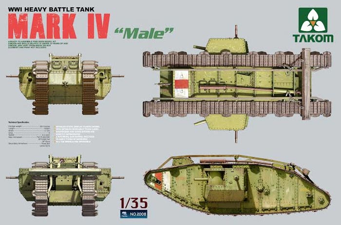 WWI British Heavy Battle Tank Mark IV Male