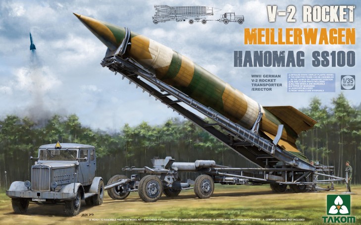 WWII German V2 Rocket on Meillerwagen Transporter w/Hanomag SS100 Tractor (New Tool) Reissue
