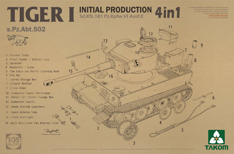 Takom Tiger I Initial Production Sd.Kfz.181 (4in1)