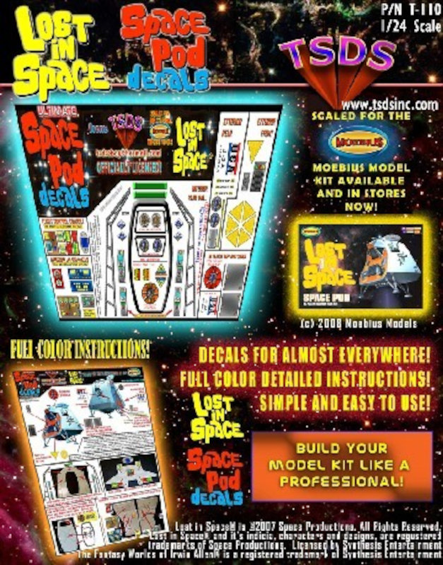 TSDS Lost in Space Space Pod Decal Set for MOE