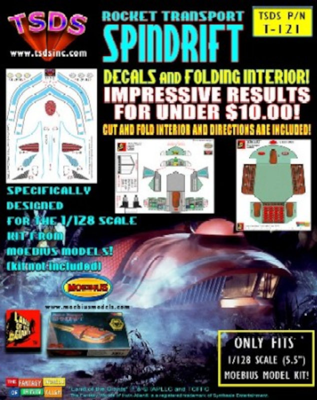 TSDS Land of the Giants Spindrift Decal Set & Color Fold-Up Interior for MOE