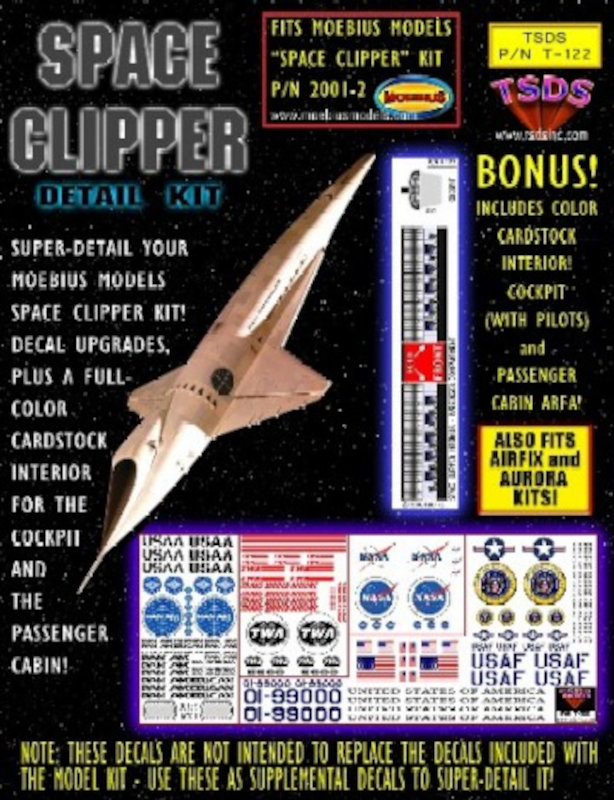 TSDS Space Clipper Orion Decal Set & Color Fold-Up Interior for MOE