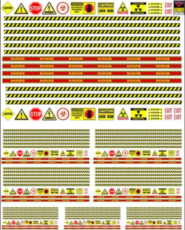 TSDS Generic Diorama Decal Set: Various Warning Signs