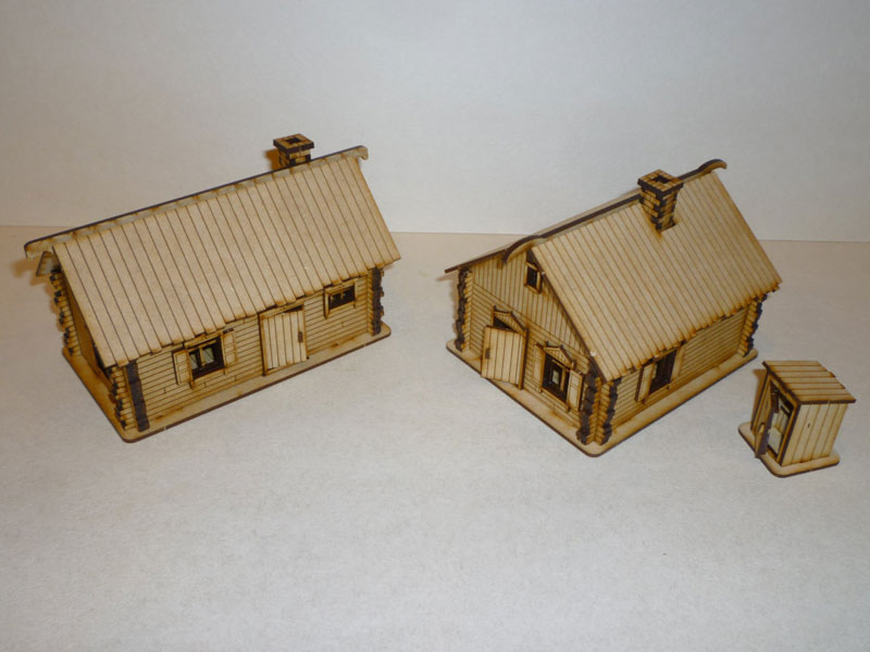 Eastern European 2 Log Cabins - 1/72nd scale MDF