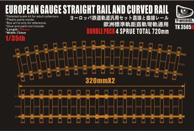 720mm European Gauge Straight Rail & Curved Rail