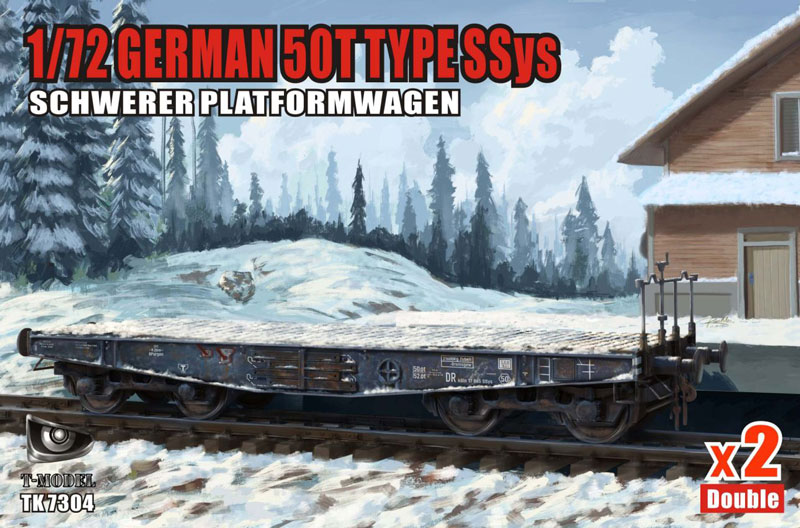 German 50T Type Ssys Schwerer platormwagen x2 Double Iron Oak Leaf ver.