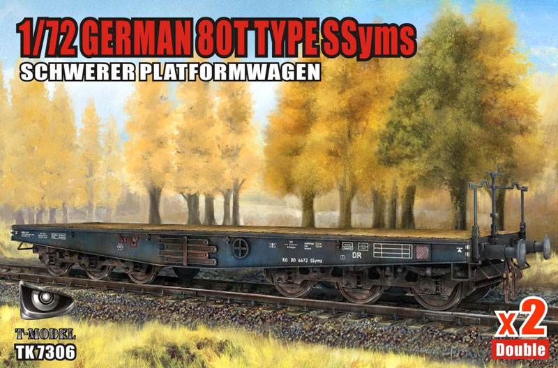 German 80T Type SSyms Schwerer platformwagen x2 Double Iron Oak Leaf ver.