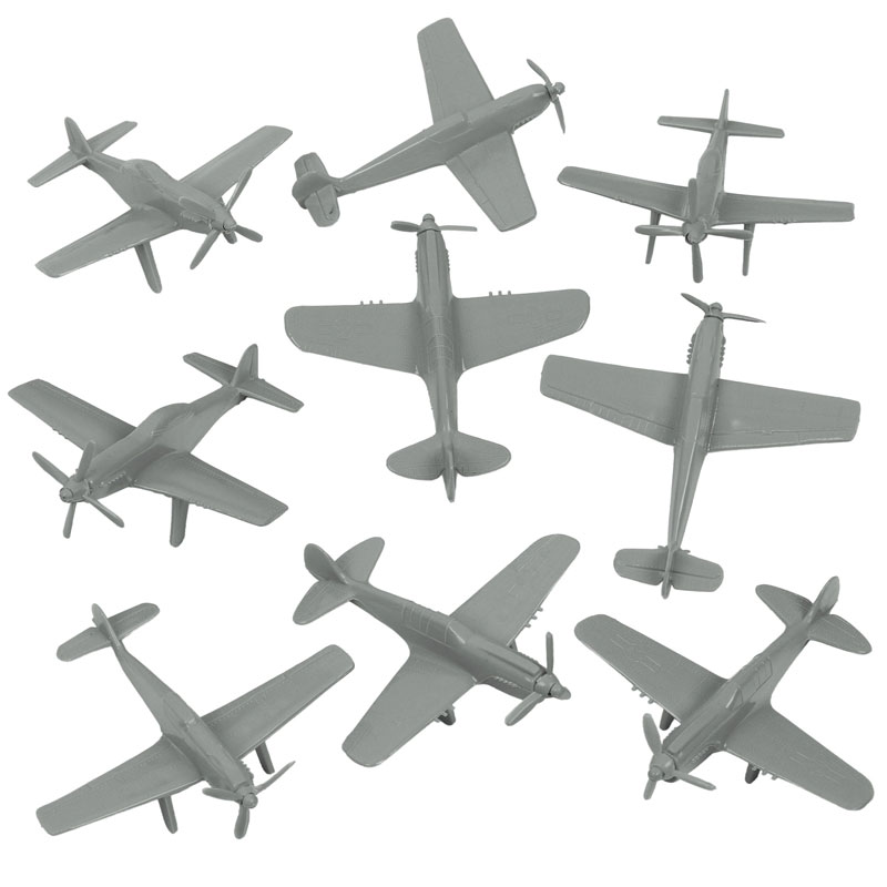 WW2 Fighter Ace Planes - Gray 9PC