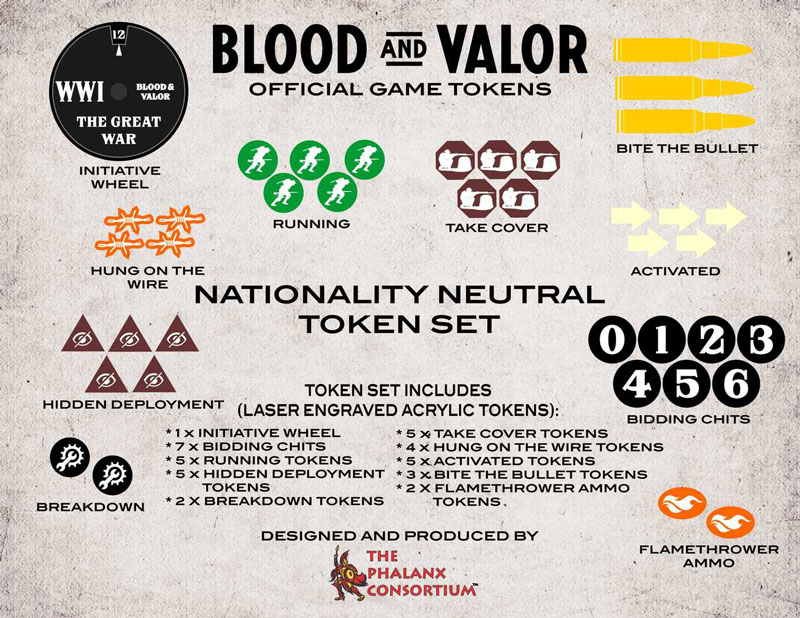 Blood and Valor Nationality Neutral Token Set