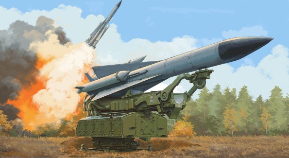 Russian 5V28 Missile on 5P72 Launcher SAM5 Gammon Missile System