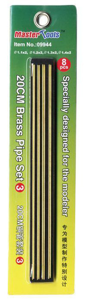 Brass Pipe Set #3: 1.1mm, 1.2mm, 1.3mm, 1.4mm (2ea)