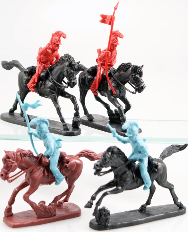 Alamo Mexican Cavalry Lancers in Helmets - Red