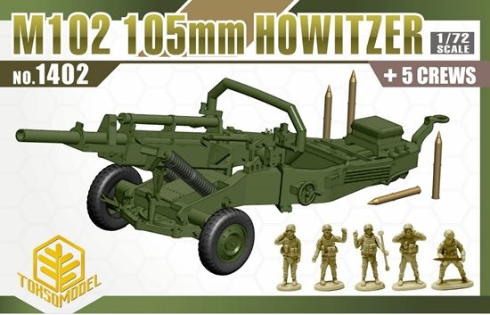 M102 105mm Howitzer Gun w/5 Crew