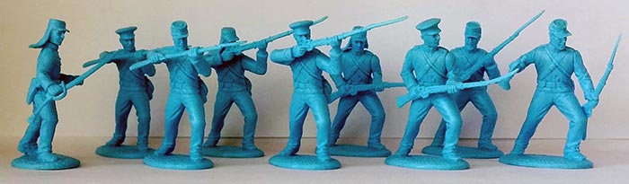 U.S. Militia Infantry in Shell Jackets Sky-Blue Plastic