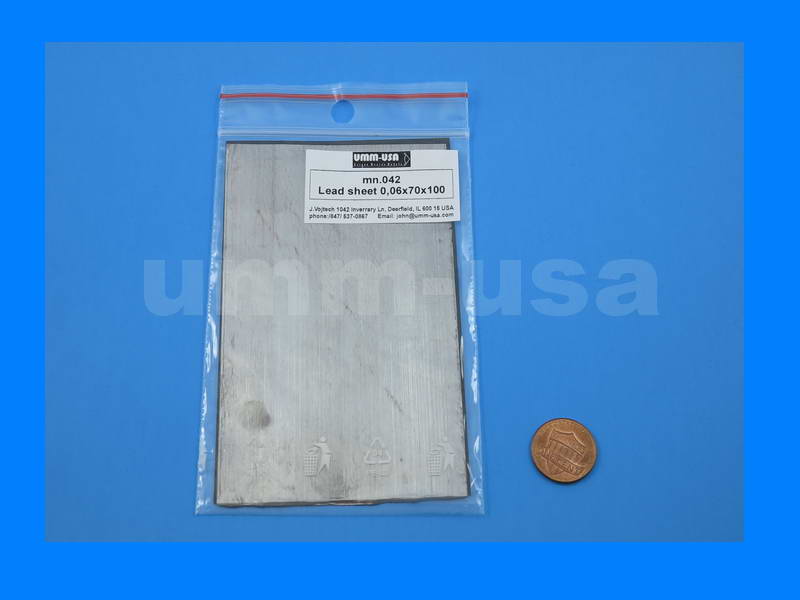 Lead Sheet Stock 0.06x70x100