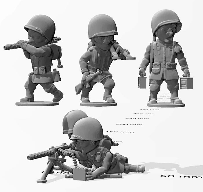 ToonKrieg American Light Machine Gun Squad