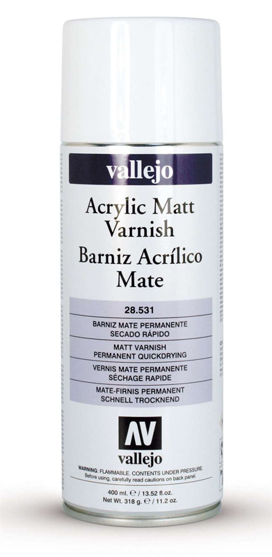 Vallejo Hobby Paint - Matt Varnish 400ml Spray Can