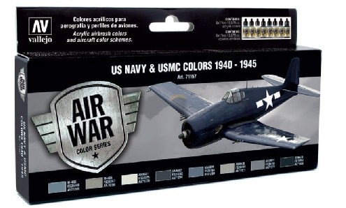 USN & USMC Colors 1940-1945 Model Air Paint Set (8 Colors) (REVISED)